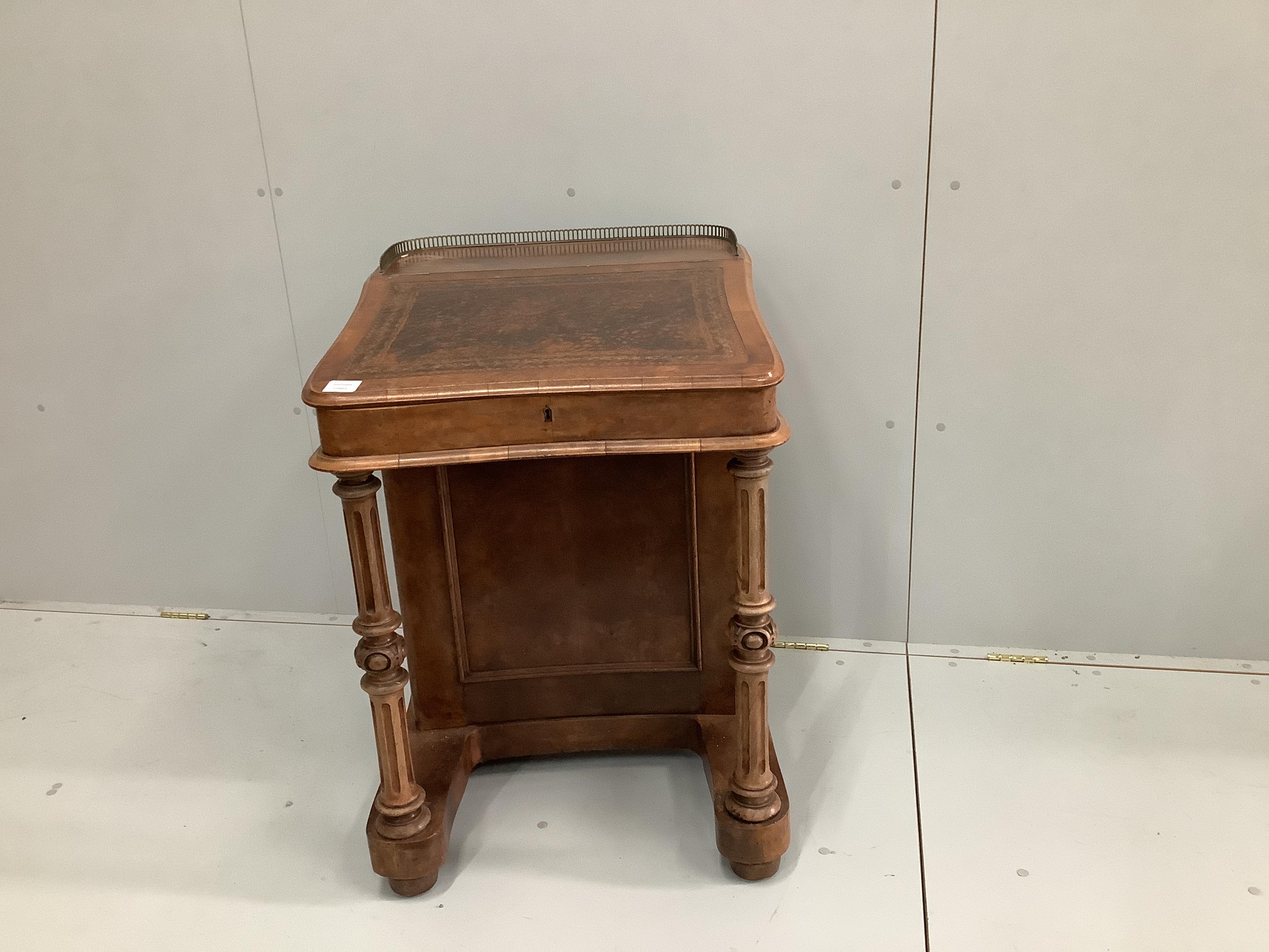 A mid Victorian mahogany and bird's eye maple Davenport, width 62cm, depth 66cm, height 86cm